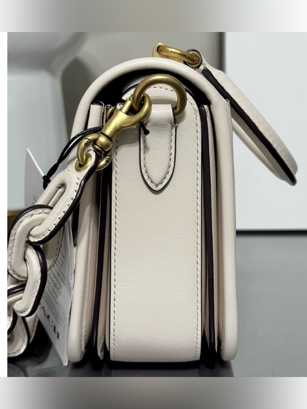 COACH Rogue Top Handle Satchel Bag, CHALK - Picture 4 of 10